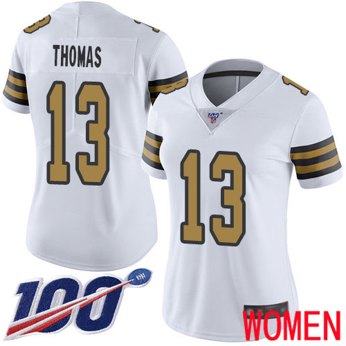 New Orleans Saints Limited White Women Michael Thomas Jersey NFL Football 13 100th Season Rush Vapor Untouchable Jersey